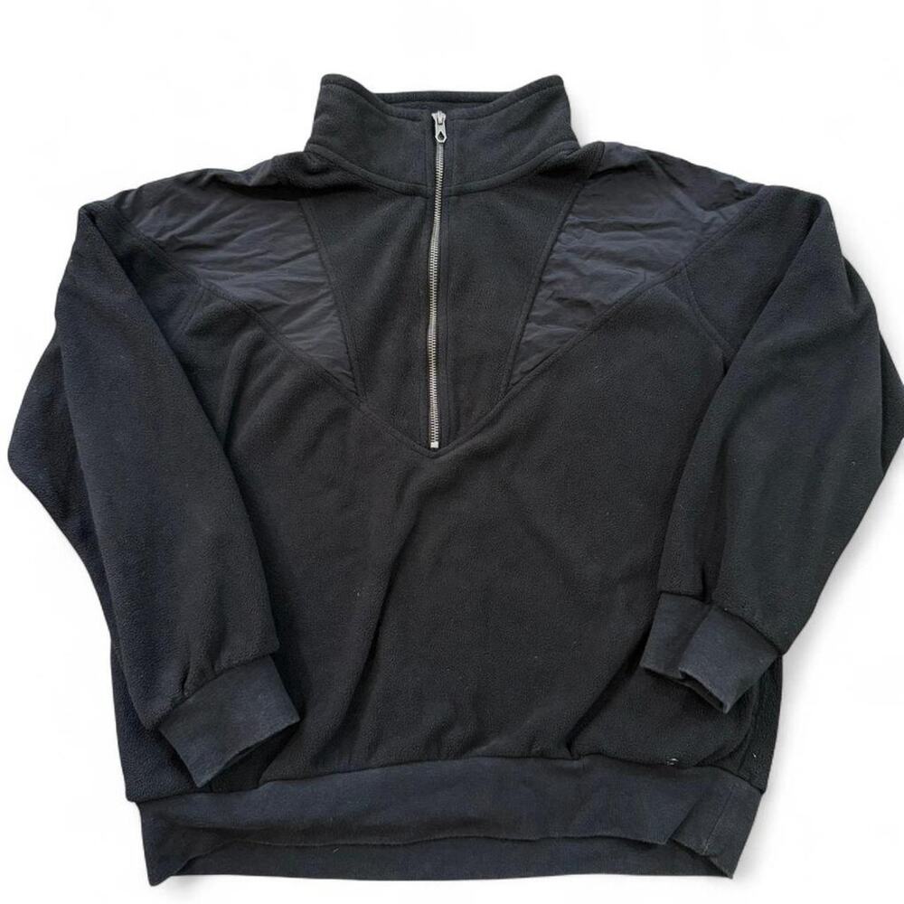 Volcom Black Quarter Zip Oversized Fleece Sweatshirt Cabincore Skater Gorpcore S